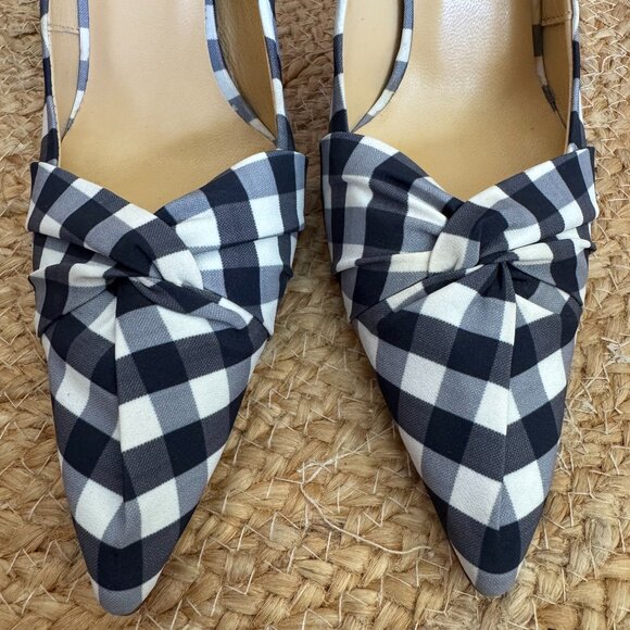 Maje Blue & White Gingham Pumps – Size 39 - NEW 💙 - Picture 3 of 13